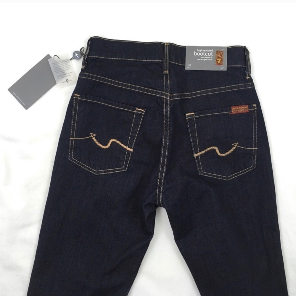 Hi-rise bootcut dark wash flare